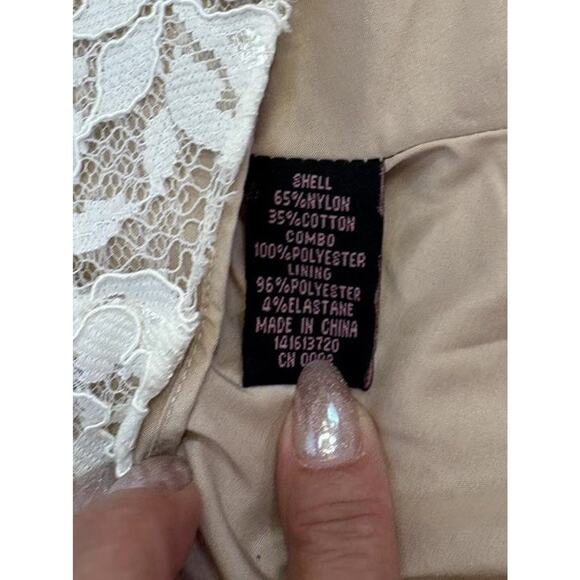 AQUA White Lace Dress Sleeveless Layered Party Cocktail Dress Sz 6 - Picture 9 of 12